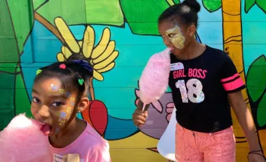 Face painting and candy floss