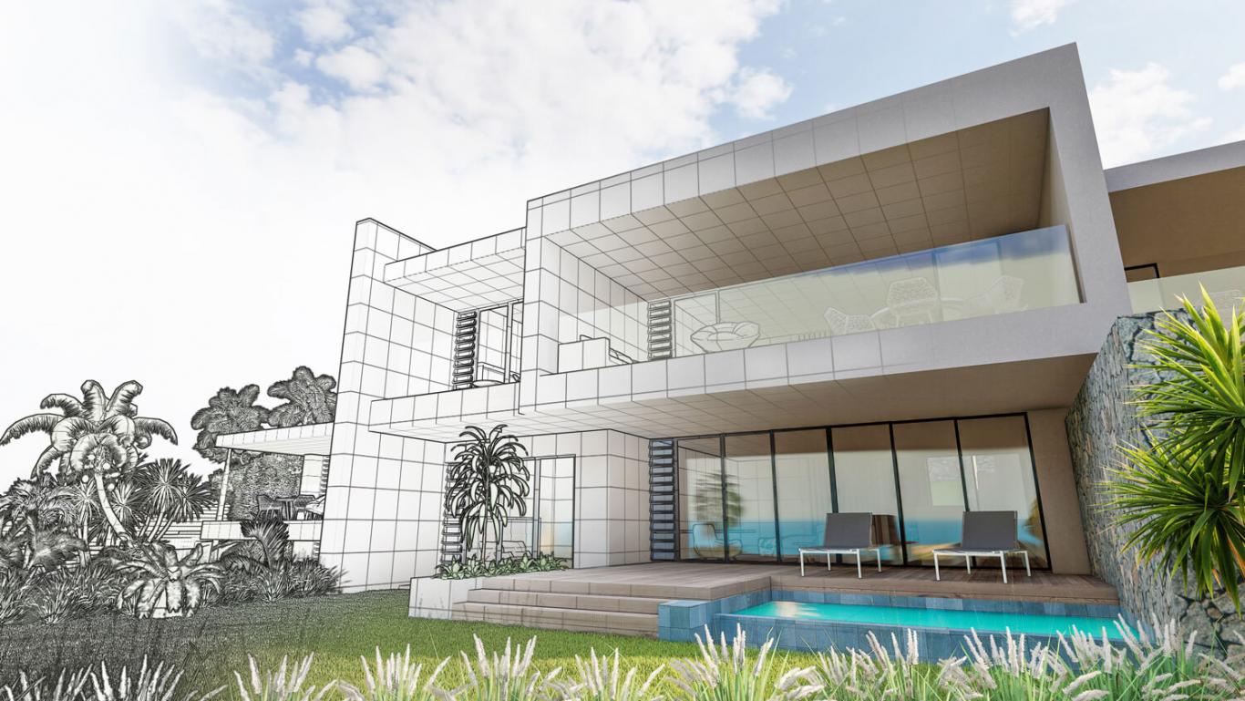 3D villa plan