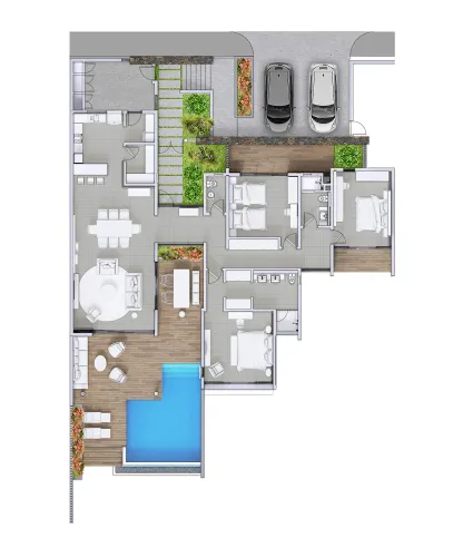 Rez-de-chaussée sans jardin