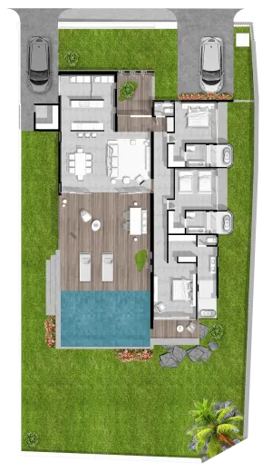 Rez-de-chaussée avec jardin