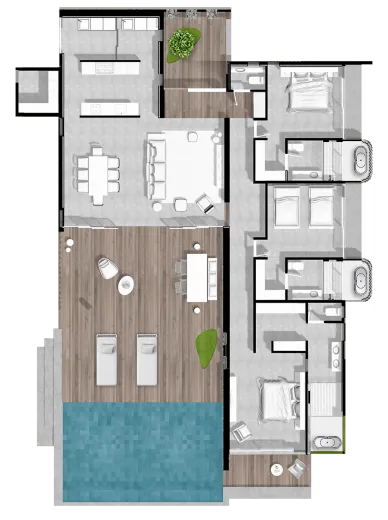 Rez-de-chaussée sans jardin
