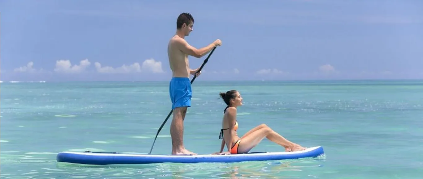 Paddle boarding on the lagoon