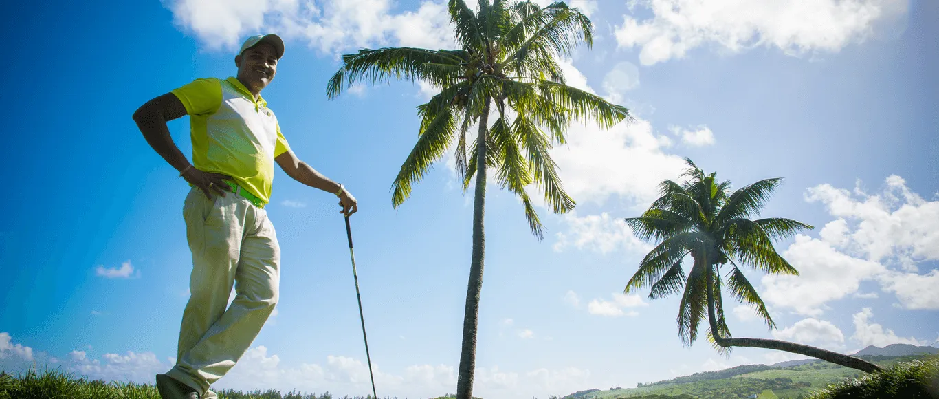 Joueur au Golf de Bel Ombre